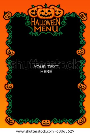 stock images similar to id 56021596 a menu template for halloween menu template