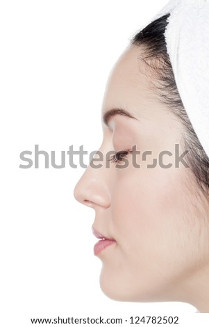 Beautiful Face Side View Woman Stock Photos, Images, & Pictures