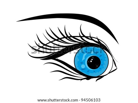 Flat Design Cartoon Eye Profile Icon Stock Vector 461816326 - Shutterstock