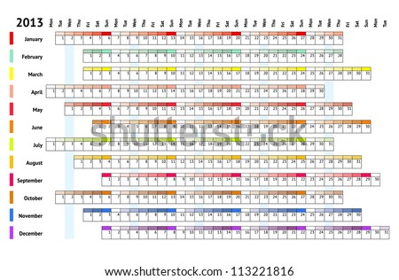 Linear Calendar 2015