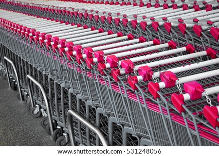 Detail Of A Rows Of Supermarket Karts Tidy Put Together Carlos Caetano S Portfolio On