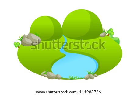 Stock Images similar to ID 111157889 - illustration of a lake scene