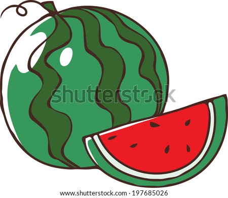 Cartoon Watermelon Stock Vector 95370436 - Shutterstock