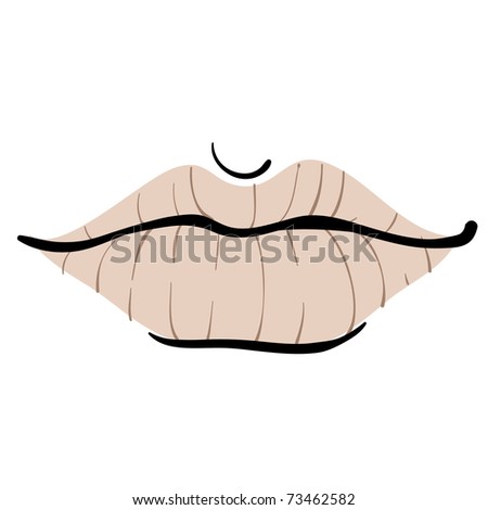 Drawn Lips Outline Stock Photos, Images, & Pictures 