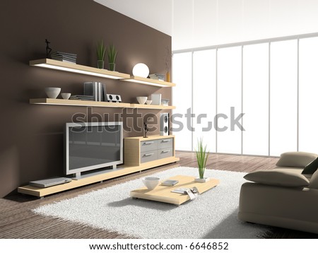 Modern Home Interior 3d Rendering Stock Illustration 22937704