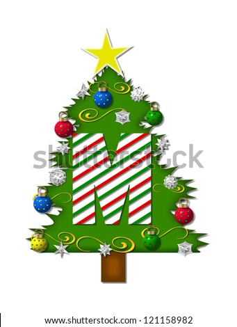 Christmas Letter M Tree Stock Photos, Christmas Letter M Tree Stock ...