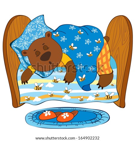 Cartoon Sleeping Bear Vector Stock Vector 119471167 - Shutterstock