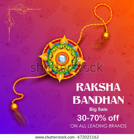 illustration of Sale and promotion banner poster with Decorative Rakhi for Raksha Bandhan, Indian festival of brother and sister bonding celebration illustration of Sale and promotion banner poster with Decorative Rakhi for Raksha Bandhan, Indian festival of brother and sister bonding celebration