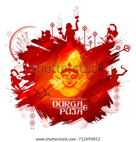 illustration of Goddess Durga in Subho Bijoya Happy Dussehra background illustration of Goddess Durga in Subho Bijoya Happy Dussehra background