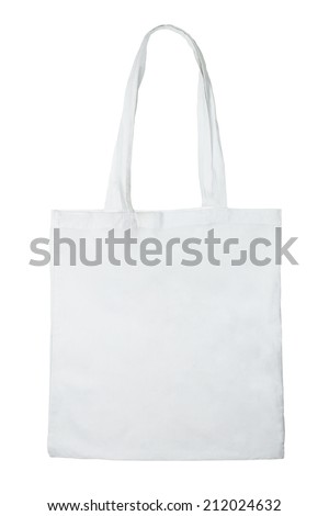 Fabric bag isolated on white background - stock photo