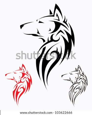 Simple Tribal Wolf Tattoo