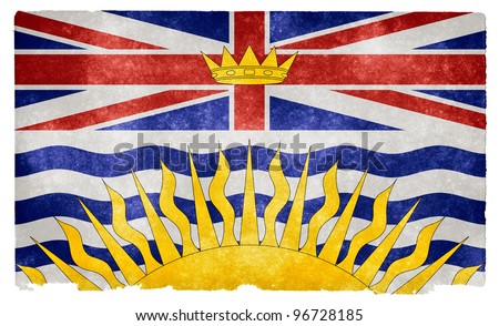Grungy Flag of British Columbia on Vintage Paper - stock photo