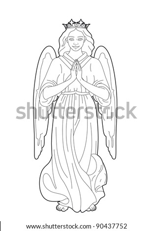 Drawing Virgin Mary Stock Vector 90437752 - Shutterstock