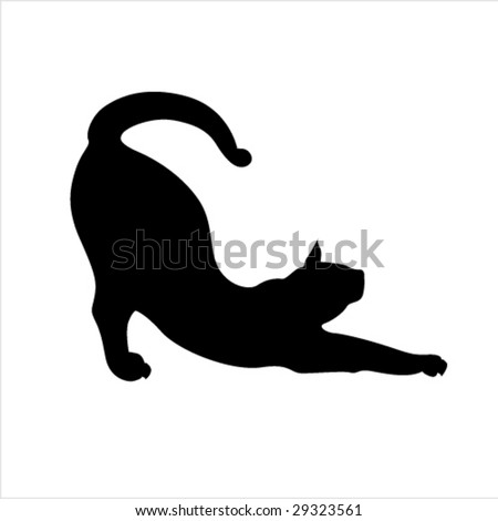 Black Cute Vector Cat Stock Vector 63467920 - Shutterstock