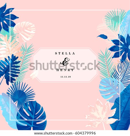Trendy Summer Tropical Leaves Vector Design Trendy Summer Tropical Leaves Vector Design