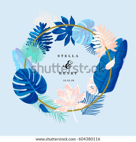Trendy Summer Tropical Leaves Vector Design Trendy Summer Tropical Leaves Vector Design