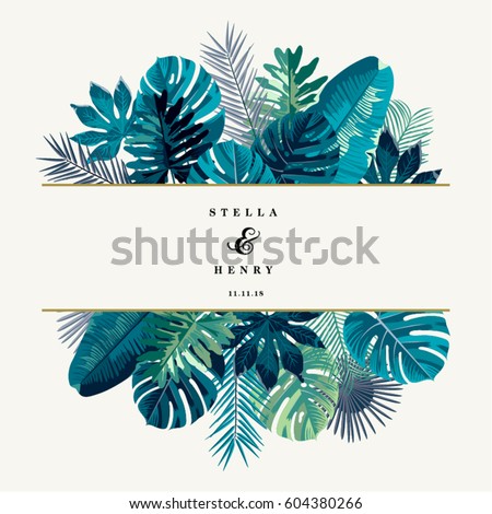 Trendy Summer Tropical Leaves Vector Design Trendy Summer Tropical Leaves Vector Design