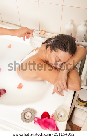 Naked Female Body Covered With Chocolate Stock Image 