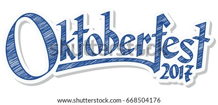 blue and white header with scribble pattern and text Oktoberfest 2017 blue and white header with scribble pattern and text Oktoberfest 2017