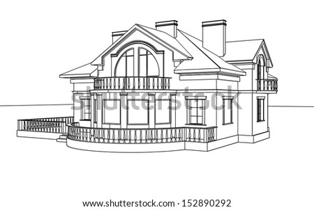 Drawing Sketch House Stock Illustration 152890295 - Shutterstock