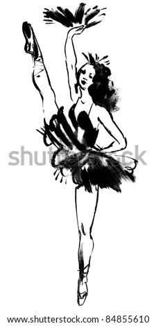 Watercolor Ballet Dancer Silhouette Vector Stock Vector 277264517