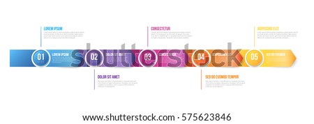Business abstract 3d looks arrow infographic template timeline with 5 steps for bright colored presentation Business abstract 3d looks arrow infographic template timeline with 5 steps for bright colored presentation