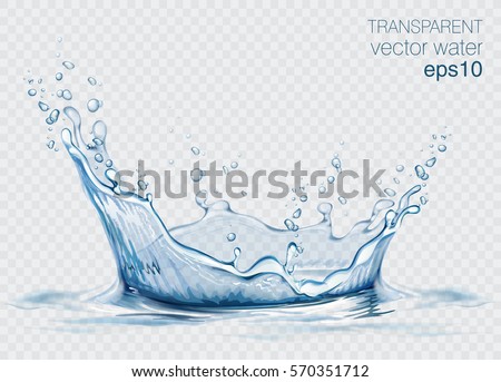 Transparent vector water splash and wave on light background Transparent vector water splash and wave on light background