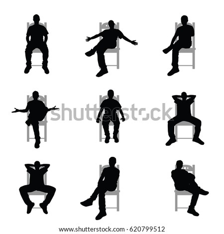 People Black Color Silhouette Vector On Stock Vector 114677833 