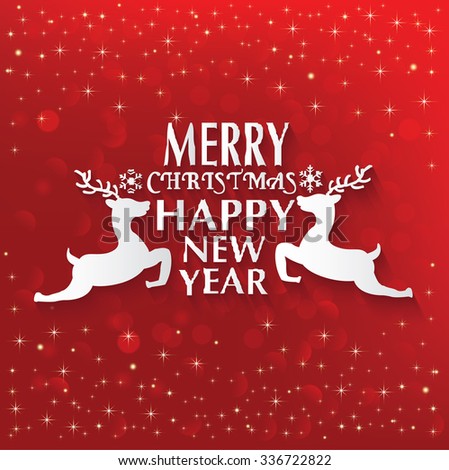 Christmas Greeting Card Deer Vector Illustration Stock Vector 151346099