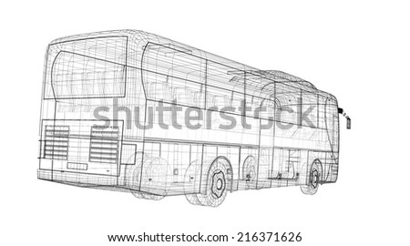 Bus Autobus Model Body Structure Wire Stock Illustration 216371653 