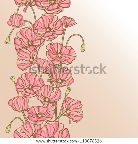 Floral Background Hand Drawn Flowers Vector Stock Vector 113076640