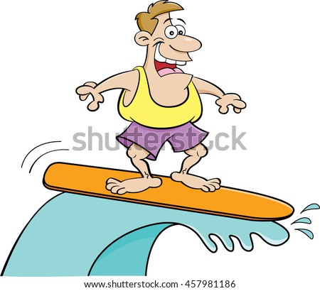 Vector Young Man Surfing Big Wave Stock Vector 5808754 - Shutterstock