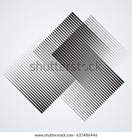 Rectangle Logo with lines.Square unusual icon Design .Black Vector stripes .Geometric shape. Rectangle Logo with lines.Square unusual icon Design .Black Vector stripes .Geometric shape.