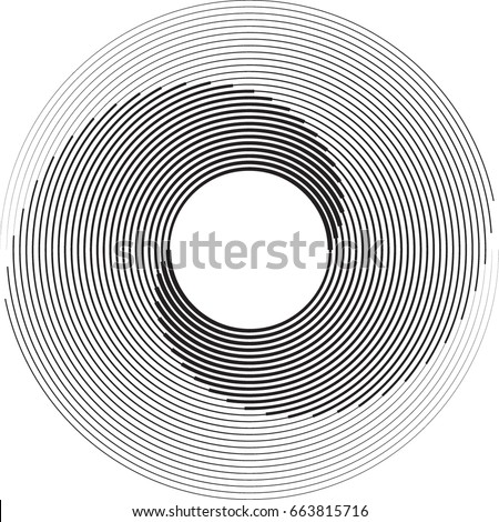 Lines in Circle Form . Spiral Vector Illustration .Technology round Logo . Design element . Abstract Geometric shape . Lines in Circle Form . Spiral Vector Illustration .Technology round Logo . Design element . Abstract Geometric shape .