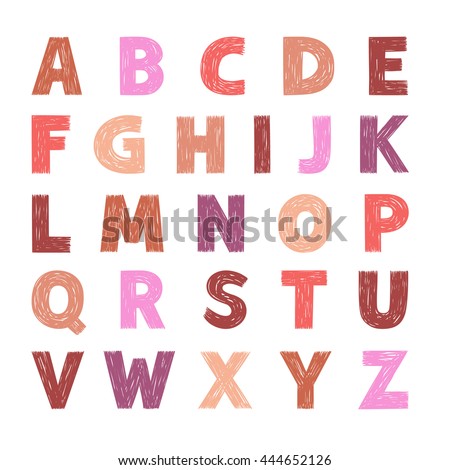 Hand Drawn Abc Letters Stock Vector 75188929 - Shutterstock