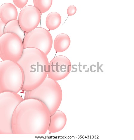 Pink Balloons Background Celebration Concept 3d Stock Illustration