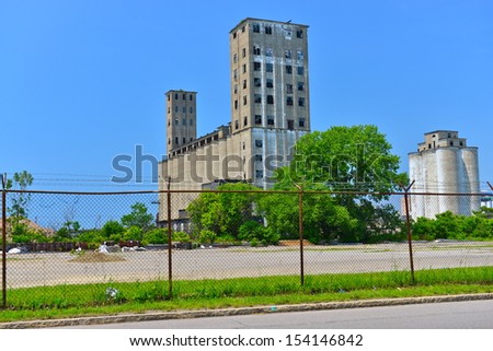 Abandoned industrial buildings in Buffalo, NY, USA - stock photo