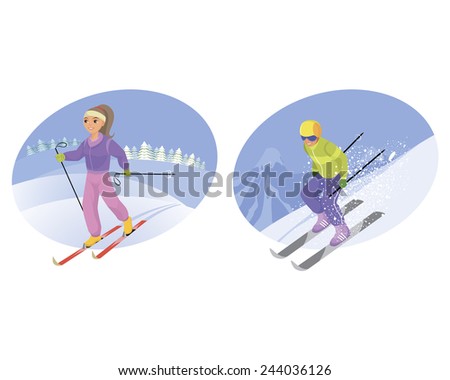 Skier Vector Free | Download Free Vector Graphics, Vector Art & Images