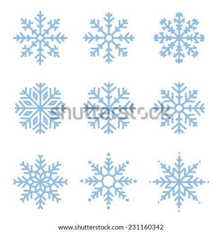 various winter snowflakes