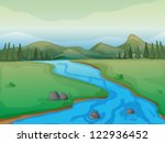 illustration of a river  a...