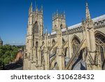 view of church spires and the...