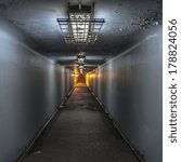 Small photo of Interior of an old pedestrian tunnel; the historic Hoddle Street railway underpass in Clifton Hill, Victoria, Australia.