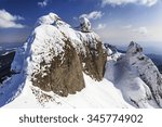 winter alpine panorama with...