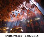 incense coils in man mo temple. ...
