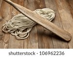 vintage wooden oar and and...