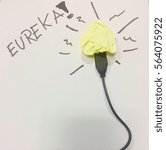 Small photo of find the solution, turn on the light bulb, having idea, electricity, eureka