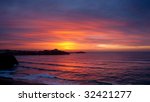 sunset in newquay  cornwall ...