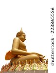 side view of golden buddha...