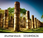 chichen itza  columns in the...