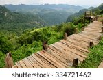wooden deck and mountains